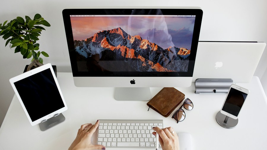 business laptop workplace desk