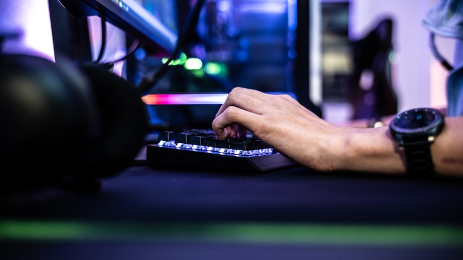 competitive esports player hands gripping