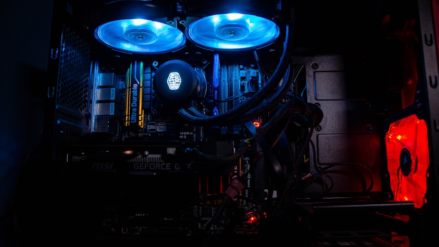 computer cooling fans and radiator