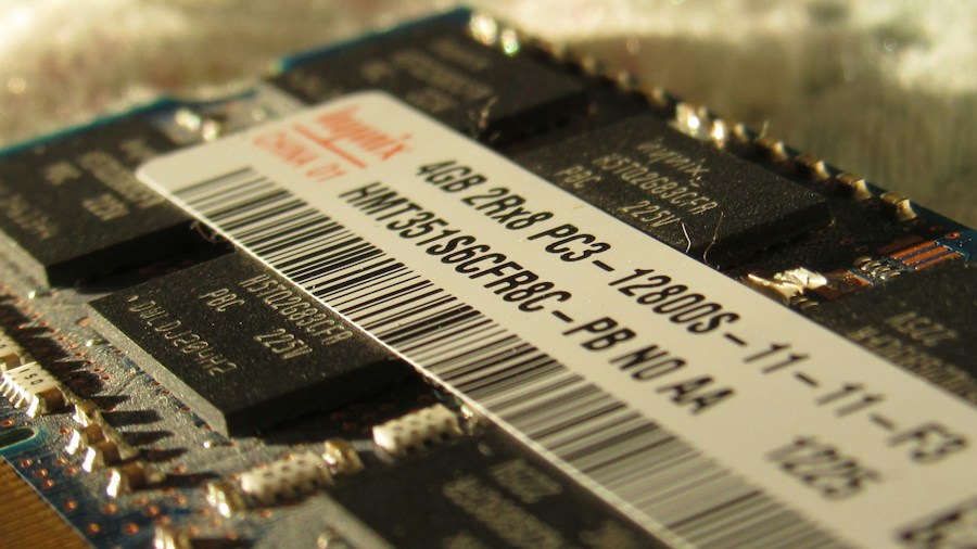 computer memory RAM close-up