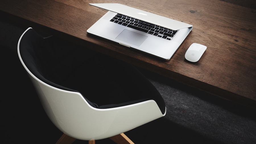 designer laptop workspace setup