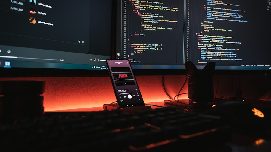 developer coding computer programming setup