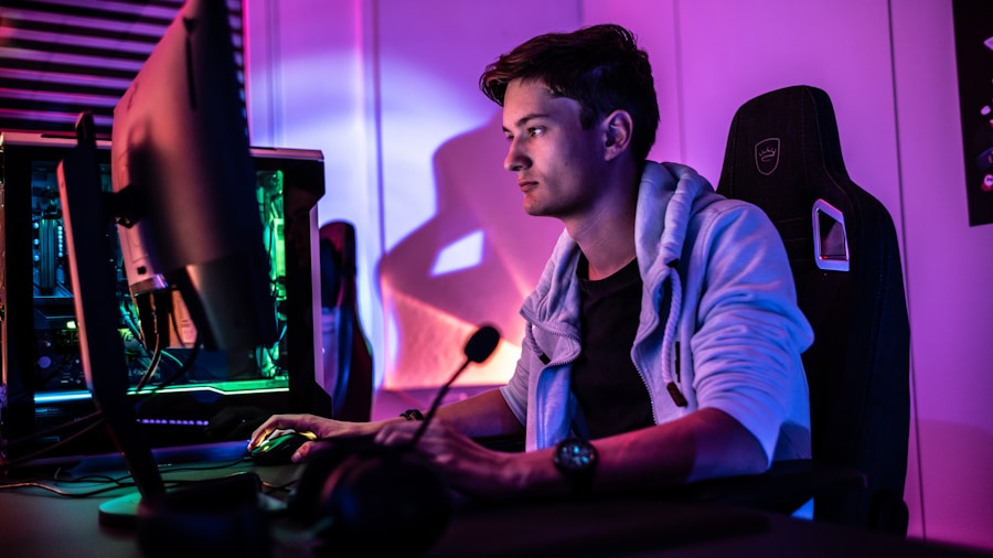 gamer checking frame rate performance monitoring