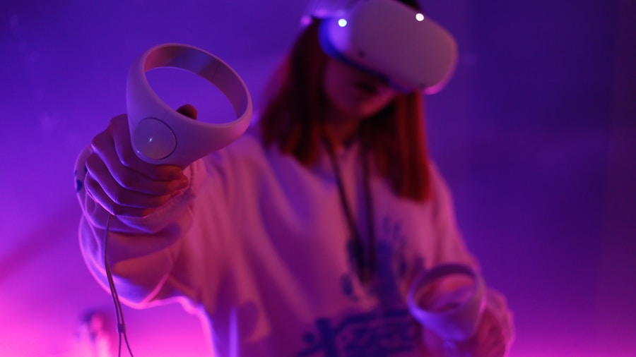 gamer playing virtual reality game
