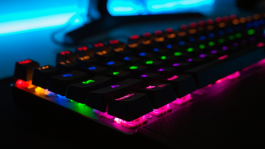 gaming desk keyboard setup