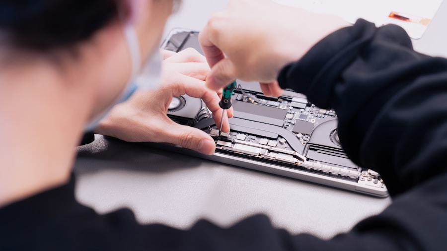 person building custom computer