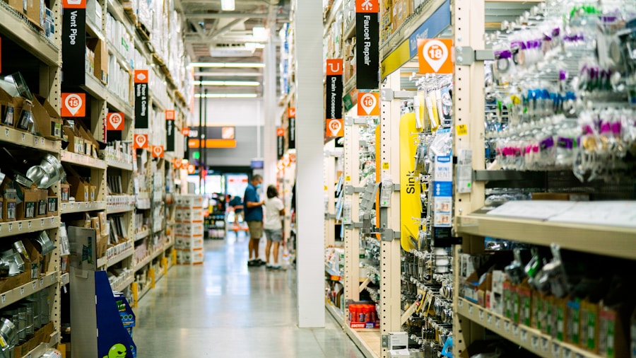 retail computer hardware store shelves