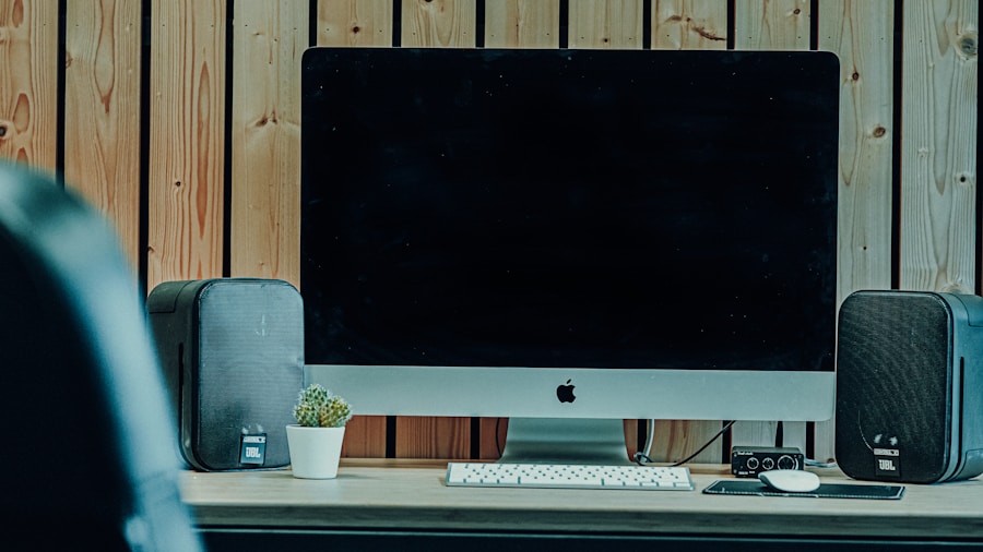 retro Apple computer workspace