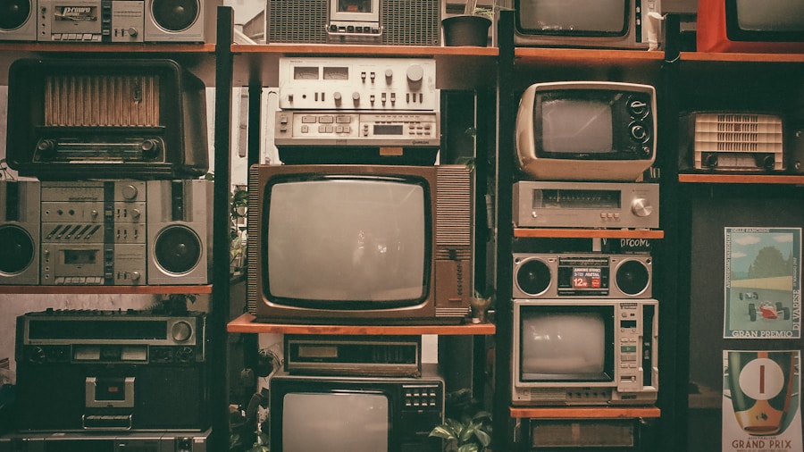 storage unit antique electronics collection