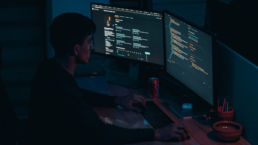 tech setup programming monitor workspace