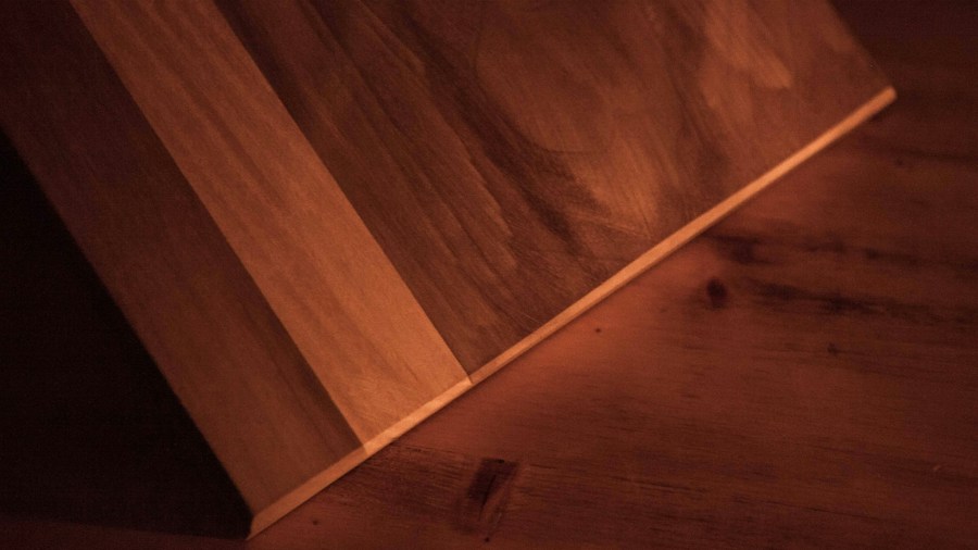 walnut wood audio equipment detail